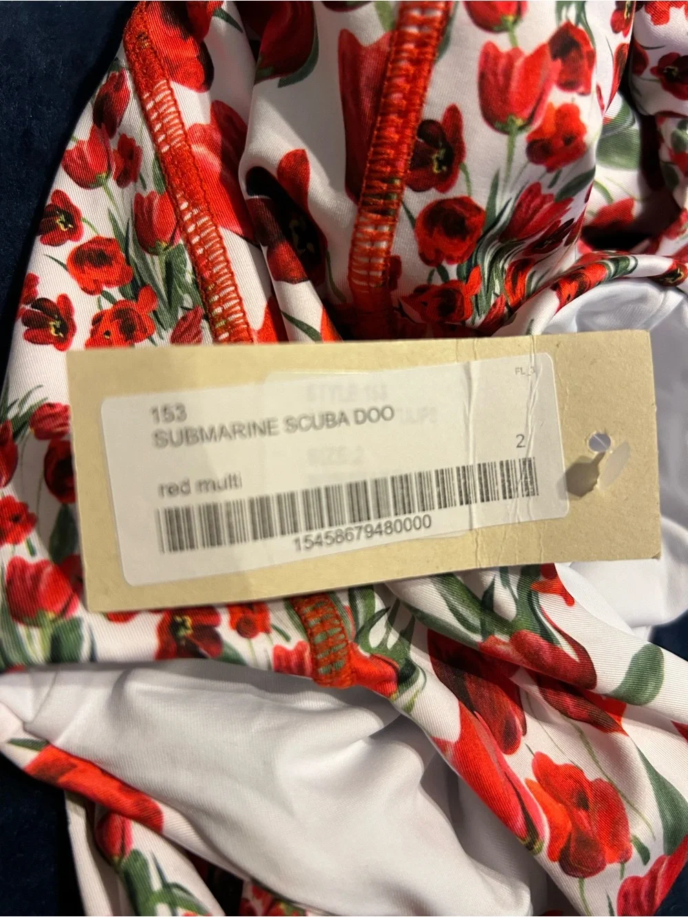 NWT Submarine Swim Girls Size 2 One Piece Rashguard Swimsuit Red Poppy